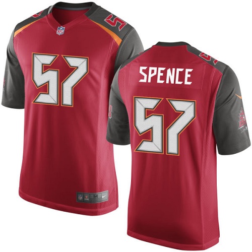 Men's Game Noah Spence Nike Jersey Red Home - #57 NFL Tampa Bay Buccaneers